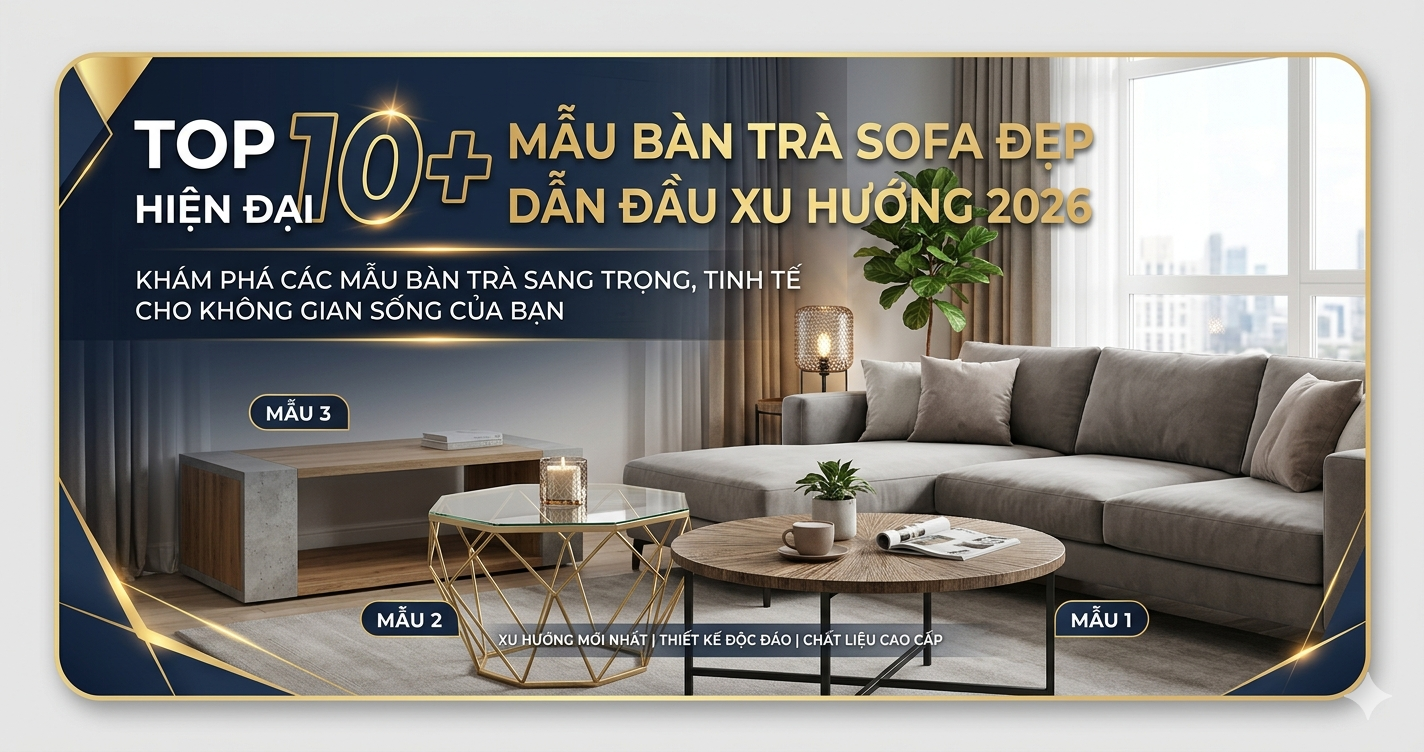 TOP 10+ MẪU BÀN TRÀ SOFA ĐẸP HIỆN ĐẠI DẪN ĐẦU XU HƯỚNG 2026