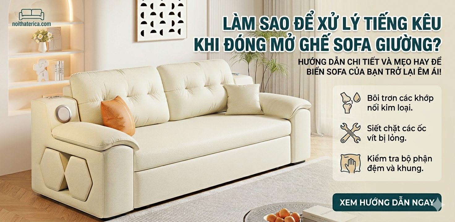 LÀM SAO ĐỂ XỬ LÝ TIẾNG KÊU KHI ĐÓNG MỞ GHẾ SOFA GIƯỜNG?