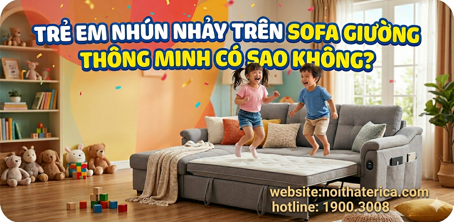 TRẺ EM NHÚN NHẢY TRÊN SOFA GIƯỜNG THÔNG MINH CÓ SAO KHÔNG?