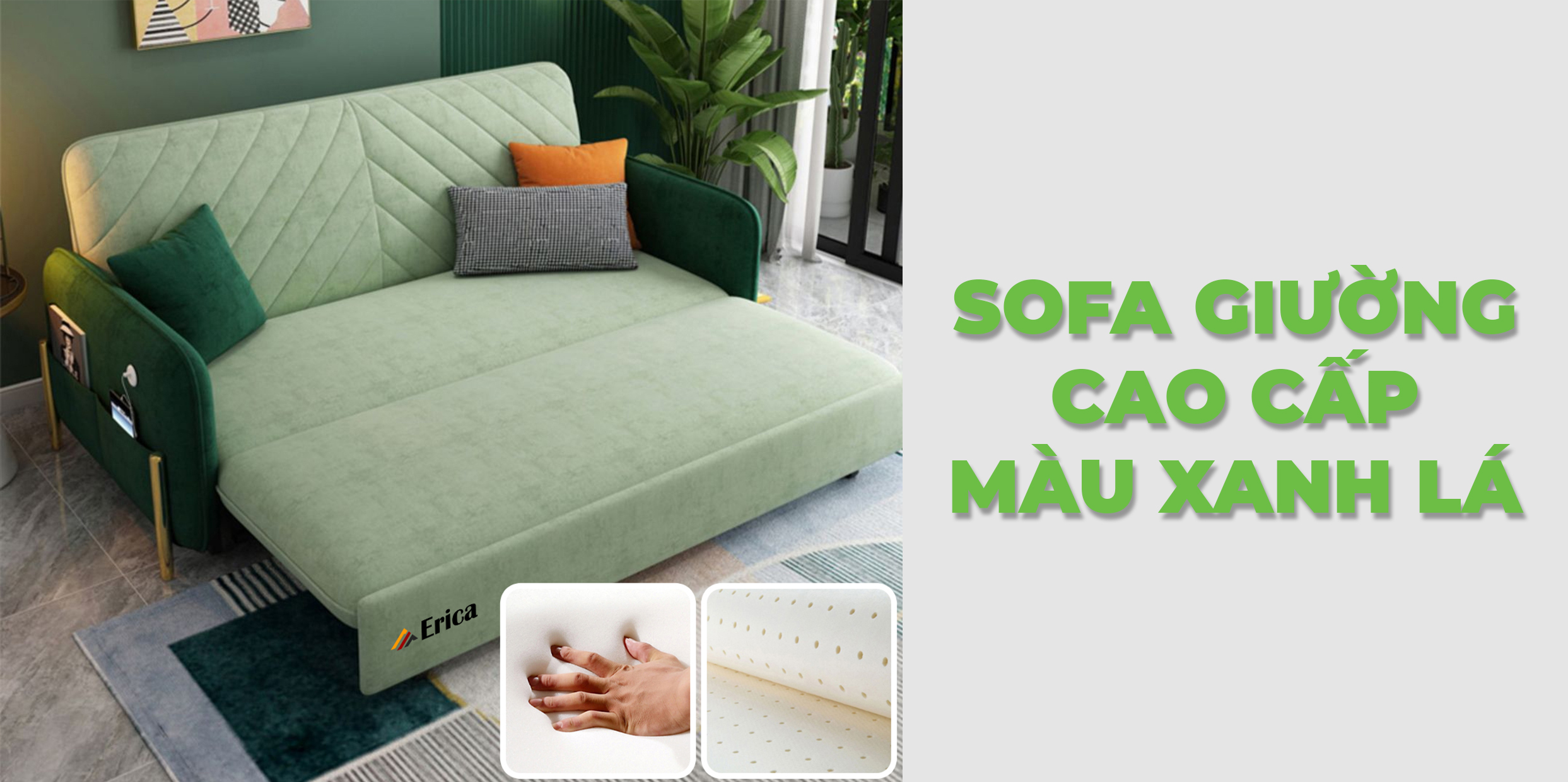 🌬 KIẾN TẠO KHÔNG GIAN SỐNG ĐỘC ĐÁO VỚI NHỮNG CHIẾC SOFA GIUONG CAO CAP MÀU XANH LÁ 🌿