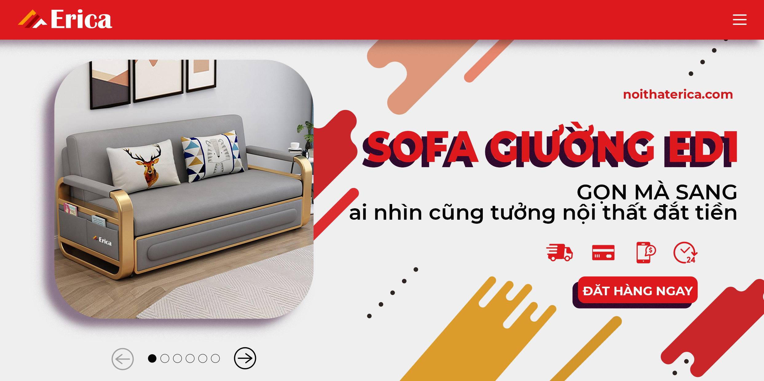 SOFA GIƯỜNG ERICA - ED1 GỌN MÀ SANG – AI NHÌN CŨNG TƯỞNG NỘI THẤT ĐẮT TIỀN