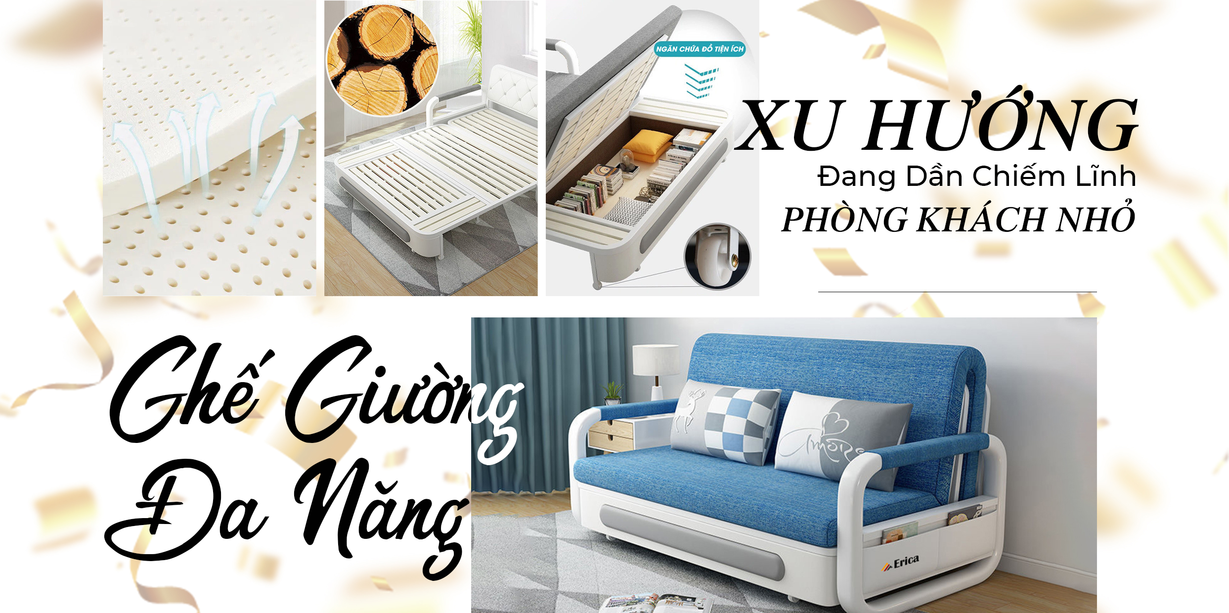 GHẾ GIƯỜNG ĐA NĂNG: XU HƯỚNG ĐANG DẦN CHIẾM LĨNH PHÒNG KHÁCH NHỎ